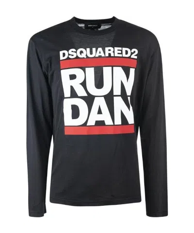 Dsquared2 Run Dan Printed T-shirt In Black