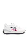 Dsquared2 Logo-print Suede Sneakers In Bianco Nero Fucsia