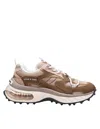 Dsquared2 Bubble Sneakers In Green And Beige Leather And Fabric In Multicolor