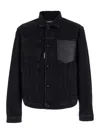 Dsquared2 Black Jacket With Classic Collar And Embossed Logo On The Front In Denim Man In Black