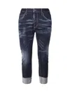 Dsquared2 Men's Dsquared Logo-patch Cotton Jeans In Navy Blue