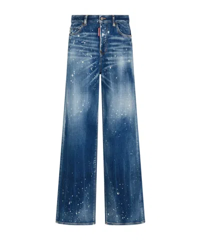 Dsquared2 San Diego Wide-leg Jeans In Blue