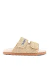 Dsquared2 Summer Lovers Natural Rafia Sandals With Embroidery