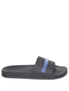 Dsquared2 Black Slides With Wide Strap And Sturdy Sole In Black