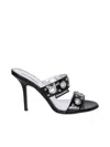 Dsquared2 Gothic 100mm Leather Sandals In Black