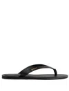 Dsquared2 Man Thong Sandal Black Size 9 Leather In Nero