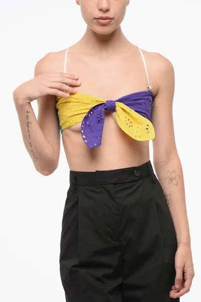 Dsquared2 Sangallo Color Block Bra Top In Multicolor