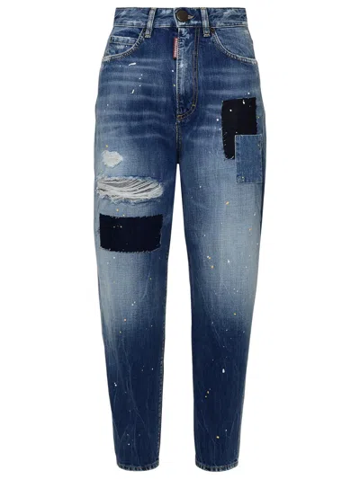 Dsquared2 Sasson Jeans In Light Blue Denim