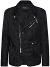 Dsquared2 Satin Biker Jacket In Black