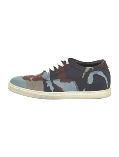 Pre-owned Dsquared2 Satin Camouflage Print Sneakers In Blue