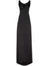 Dsquared2 Flattering Full-length Black Dress With Wide Skirt In Black