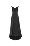 Dsquared2 Flattering Full-length Black Dress With Wide Skirt In Black