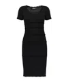 Dsquared2 Scallop Lace-trim Rib-knit Minidress In Black