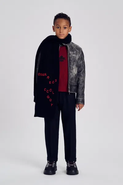 Dsquared2 Scarf With Logo In Black