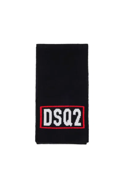 Dsquared2 Sciarpa In Misto Lana Con Logo Dsq2