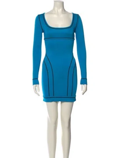 Pre-owned Dsquared2 Scoop Neck Mini Dress In Blue