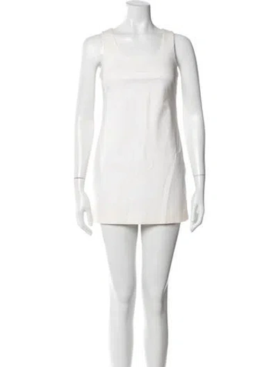 Pre-owned Dsquared2 Scoop Neck Mini Dress In White