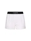 Dsquared2 White Logo Midi Waist Swim Shorts