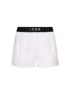 Dsquared2 White Logo Midi Waist Swim Shorts