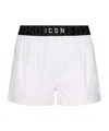 Dsquared2 White Logo Midi Waist Swim Shorts In White