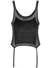 Dsquared2 Semi-sheer Tank Top In Black