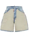 Dsquared2 Semplice Carpenter Denim Shorts In Neutrals