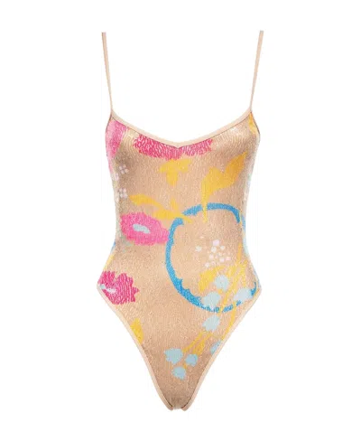 Dsquared2 Sequin-embellished Swimsuit In Nude