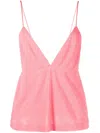 Dsquared2 Sequin-embellished V-neck Top In Rosa