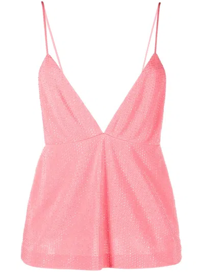 Dsquared2 Sequin-embellished V-neck Top In Rosa