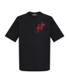 Dsquared2 Cotton Crew Neck T-shirt With Sequined Embroidery In Black