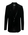 Dsquared2 Sequined-trim Velvet Blazer In Black