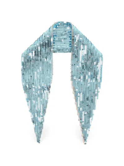 Dsquared2 Sequin-embellished Scarf In Blue