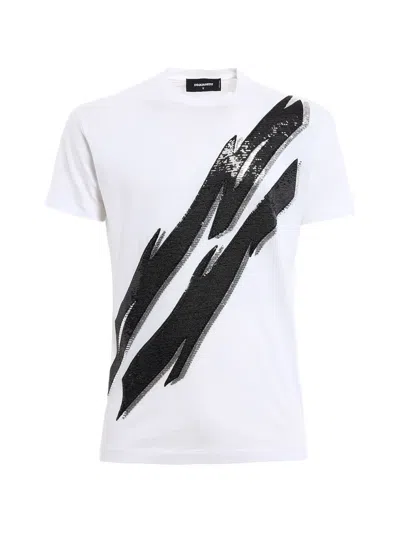 DSQUARED2 SEQUIN-EMBROIDERED T-SHIRT