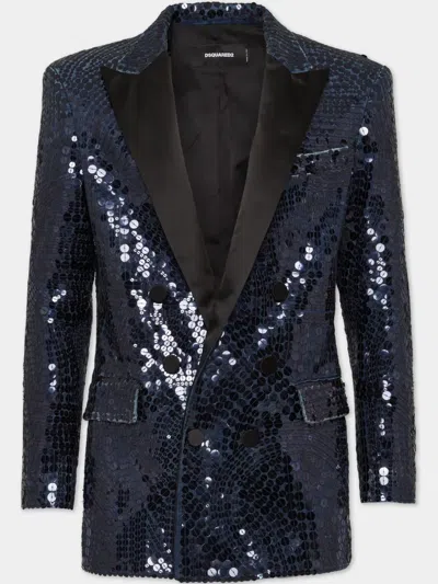 Dsquared2 Sequinned Blazer In Blue