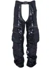 Dsquared2 Sequinned Cargo Trousers In 蓝色