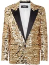 Dsquared2 Sequinned Dinner Jacket In Gold