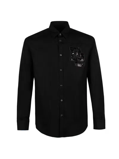 Dsquared2 Night College Sequinned Shirt In Black