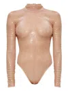 Dsquared2 Sequinned Roll-neck Body In Neutral