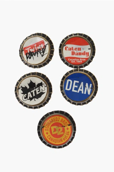 Dsquared2 Set 5 Pins Shaped Like Bottle Caps