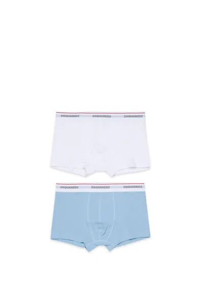 Dsquared2 Kids' Set Of Boxer Shorts With Waist Logo In Blue