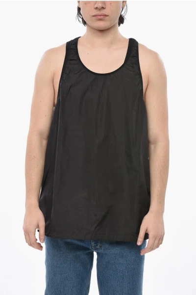 Dsquared2 Set Of 2 Solid-color Nylon And Cotton Tops In Black