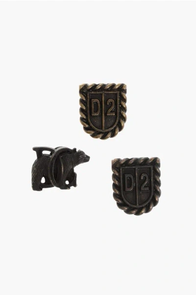 Dsquared2 Set Of 3 Cowboy Logoed Metal Pins