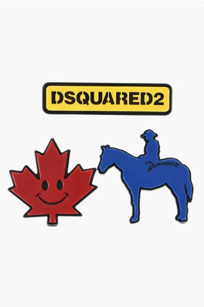 Dsquared2 Set Of 3 Resin Happy Leaf Pins Grösse Unica