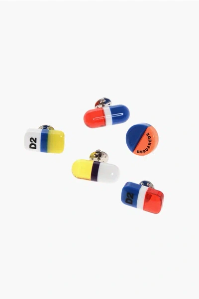 Dsquared2 Set Of 5 Multicolor Pill-shaped Pins