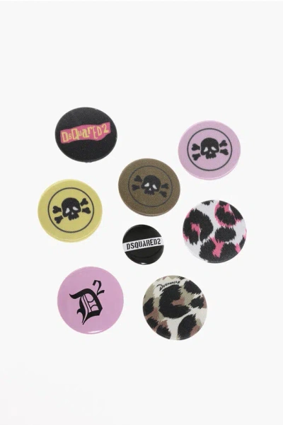 Dsquared2 Set Of 8 Multicolor Patterned Pins