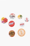 Dsquared2 Set Of 8 Patterned Metal Brooches In Multi