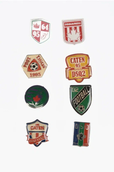 Dsquared2 Set Of 8 Patterned Metal Brooches Grösse Unica