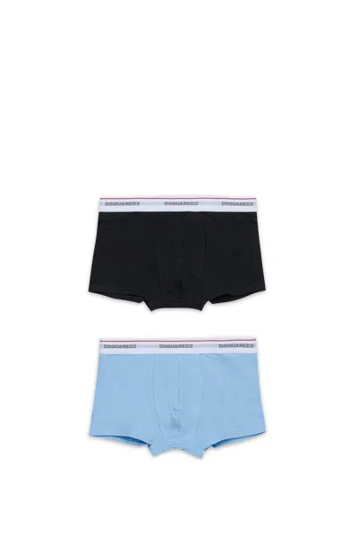 Dsquared2 Kids' Set Of Boxer Shorts With Waist Logo In Black
