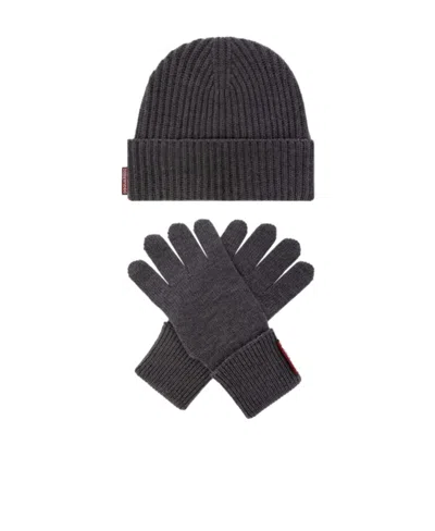 Dsquared2 Set-of-two Wool Beanie In Black