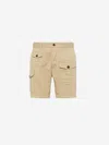 Dsquared2 Men Beige Bermuda With Asymmetric Cargo Pockets And Belt Loops In Cotton Man In Neutral